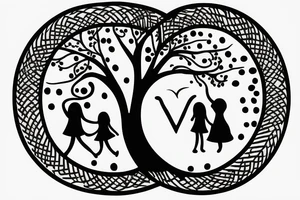 mom and daughter forever love a part of me tree of life tattoo idea