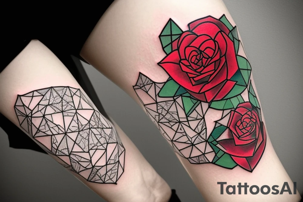 red rose inside a terrarium with other pretty succulents tattoo idea