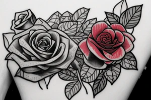 red rose inside a terrarium with other pretty succulents tattoo idea