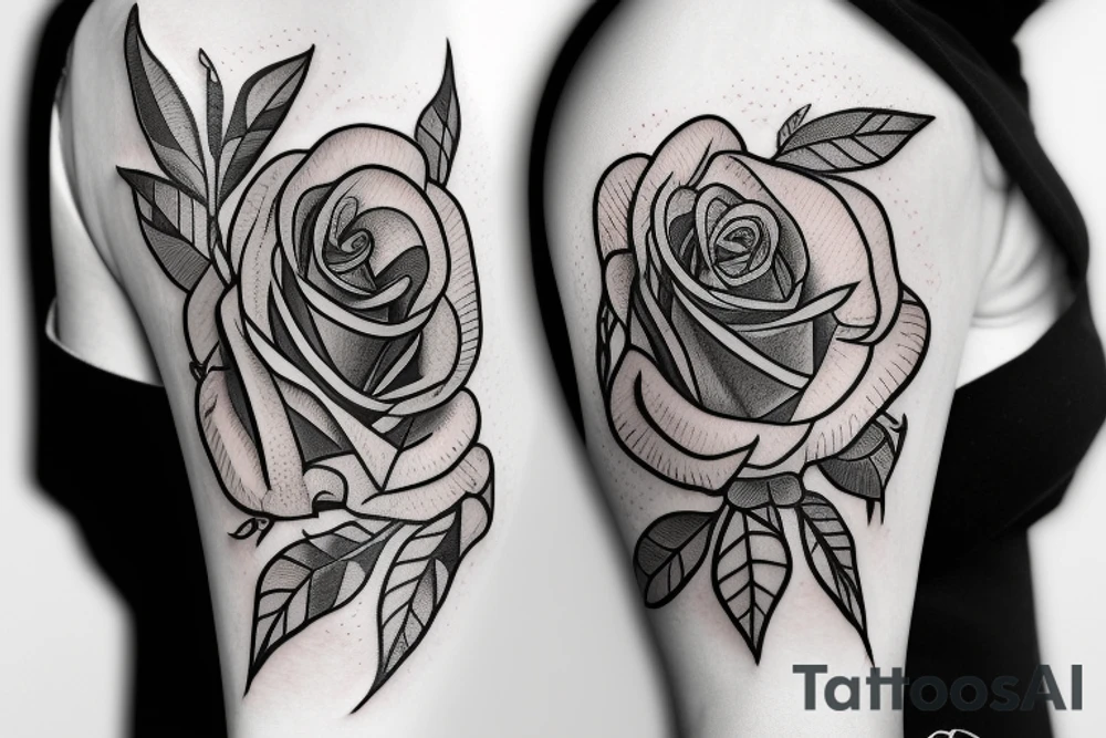 red rose inside a terrarium tattoo idea