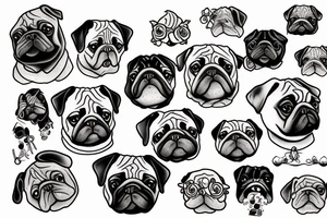 37 pugs tattoo idea