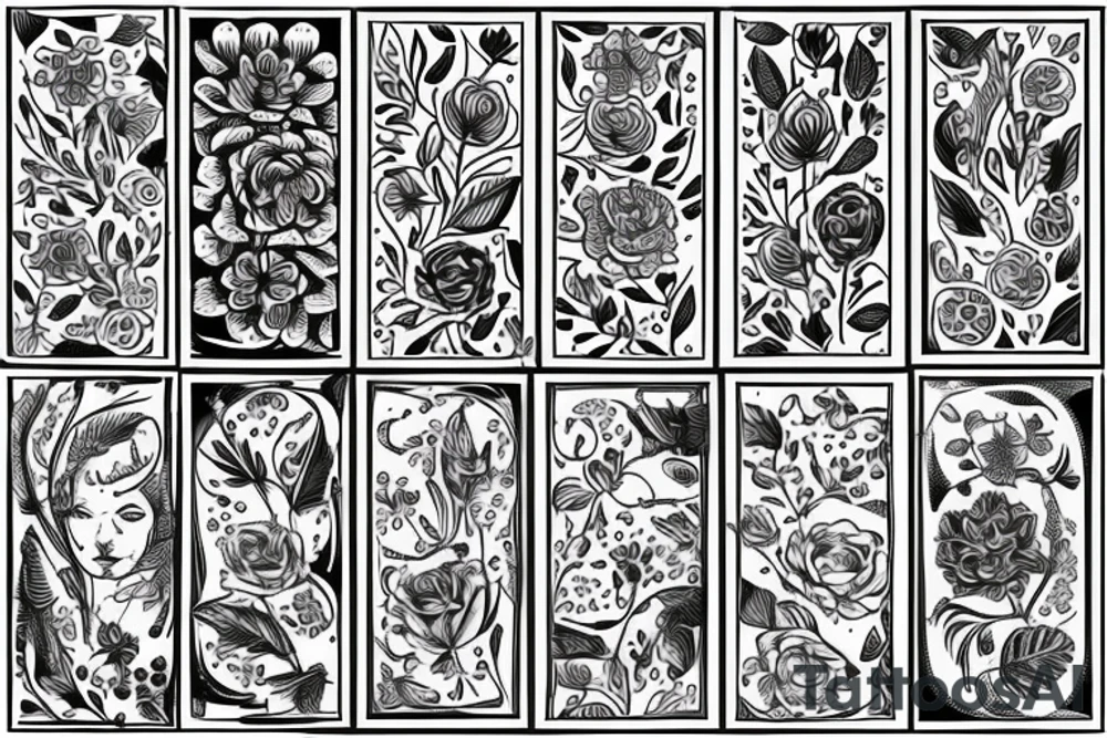 Floral, nordic, viking, plant, flower tattoo idea