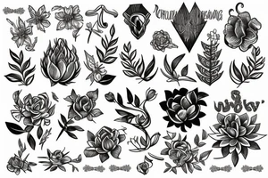 Floral, nordic, viking, plant, flower tattoo idea