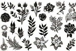 Floral, nordic, viking, plant, flower tattoo idea
