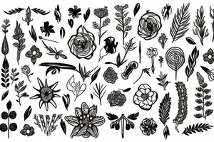 Floral, nordic, viking, plant, flower tattoo idea