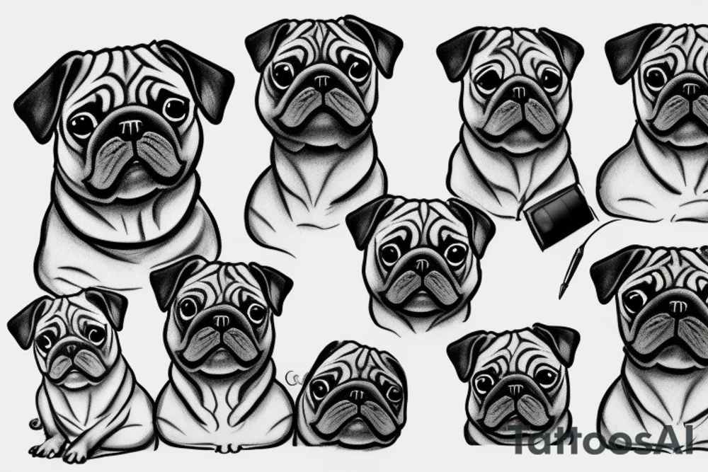 Pug dog tattoo idea