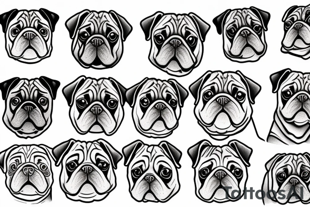 Pug dog tattoo idea