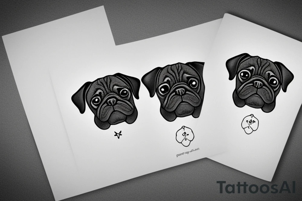Pug dog tattoo idea