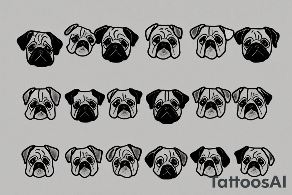 Pug dog tattoo idea