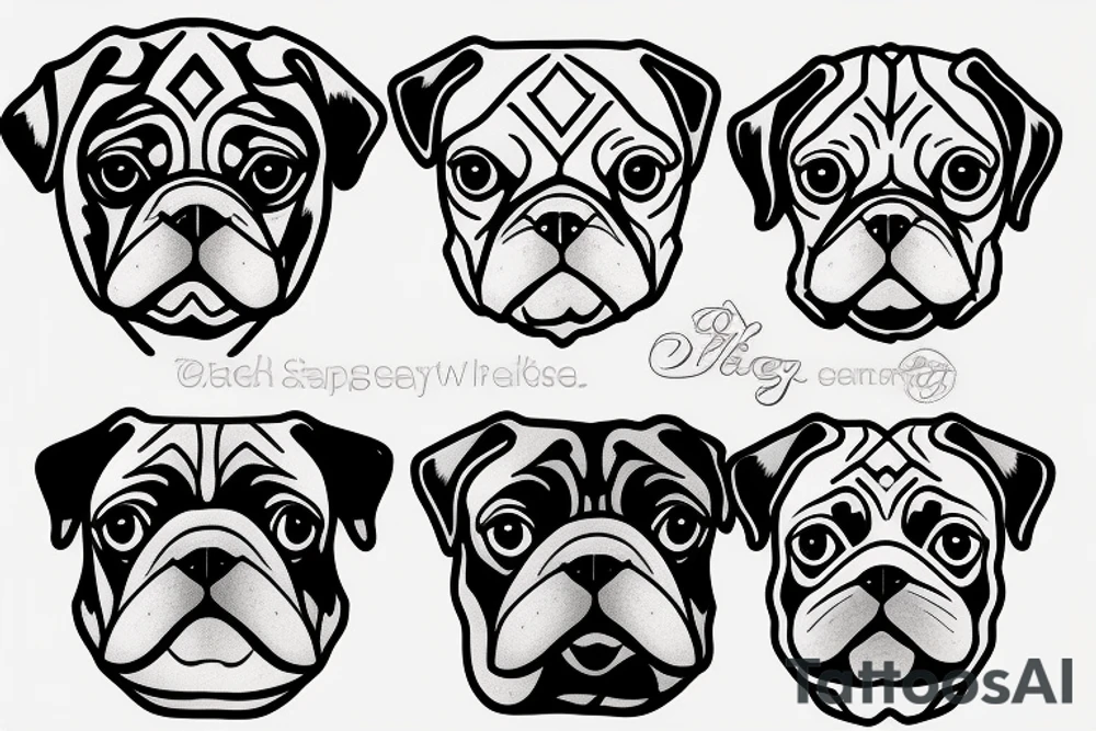 Pug dog tattoo idea
