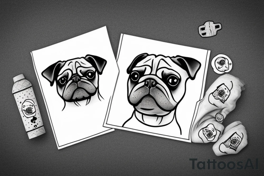 Pug dog tattoo idea