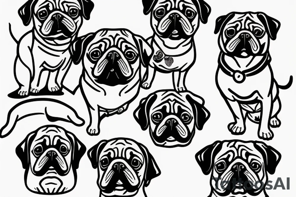 Pug dog tattoo idea