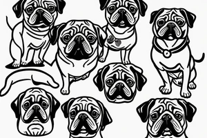 Pug dog tattoo idea