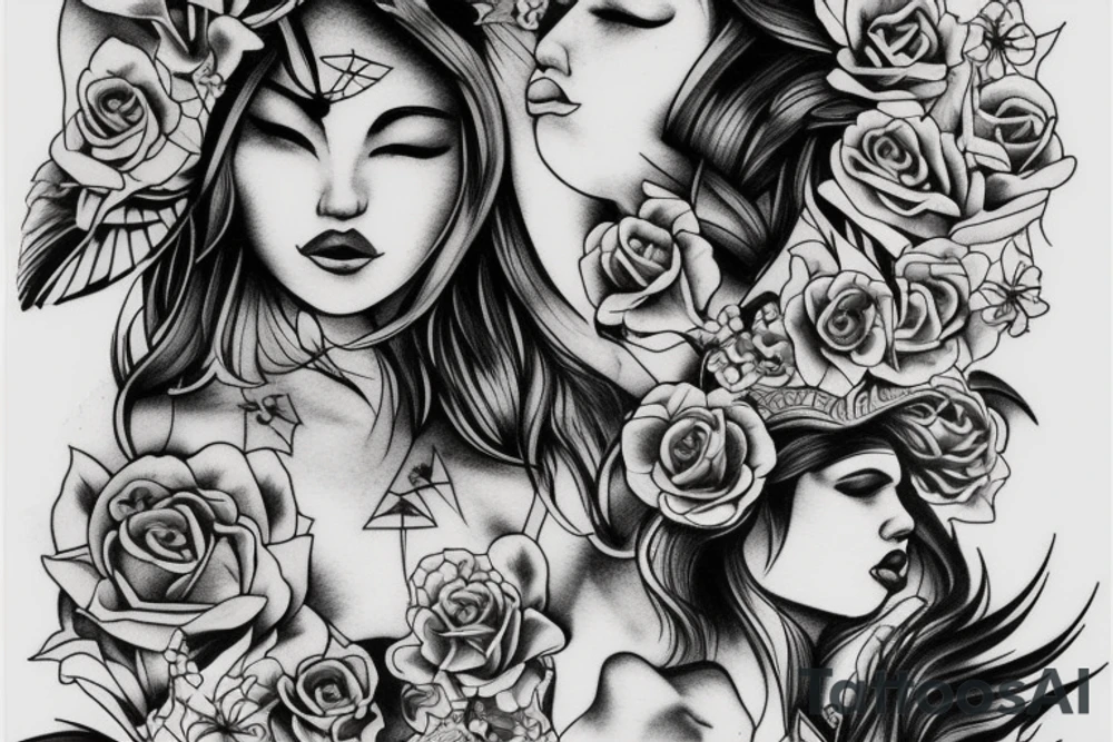 Incorporate pieces with Gemini tattoo idea