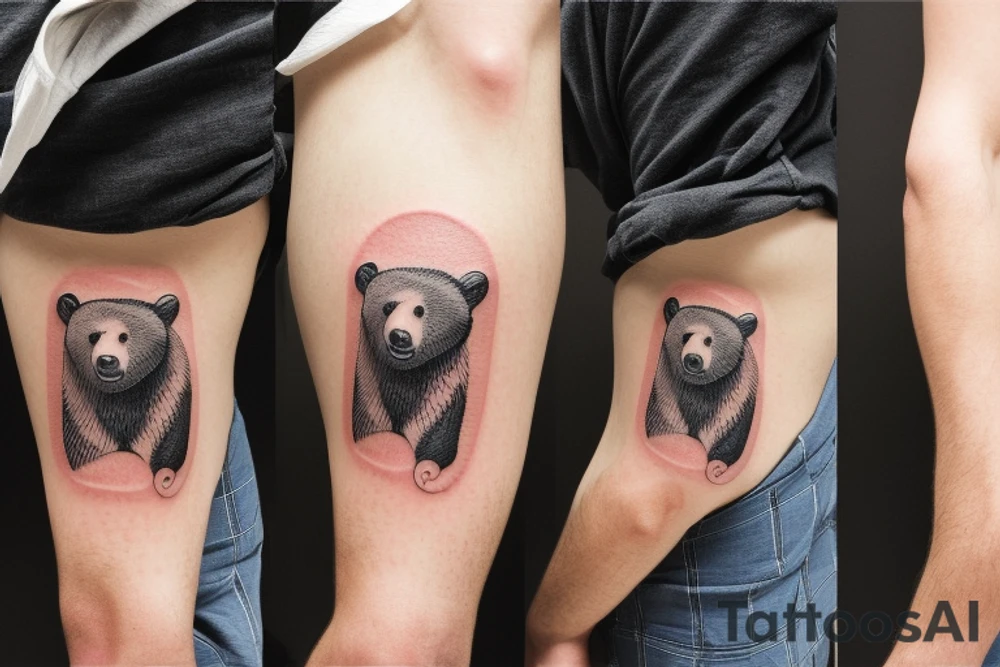 Grizzly bear wearing a chef's hat tattoo idea