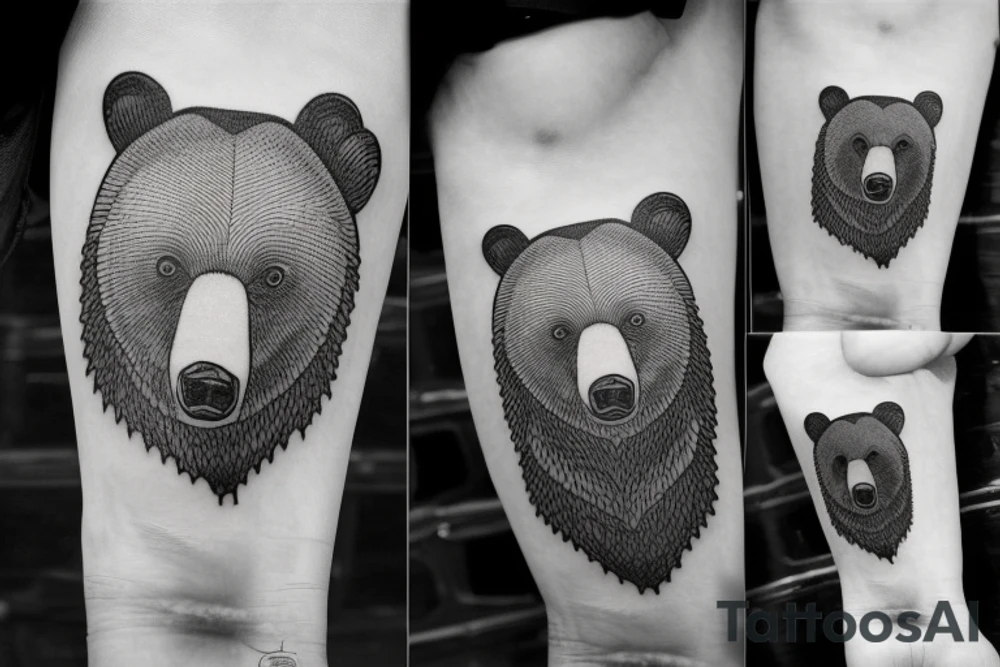 Grizzly bear wearing a chef's hat tattoo idea