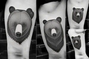 Grizzly bear wearing a chef's hat tattoo idea