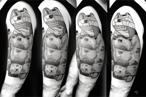 Grizzly bear wearing a chef's hat tattoo idea