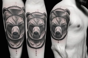 Grizzly bear wearing a chef's hat tattoo idea
