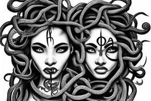 medusa head with african american features tattoo idea