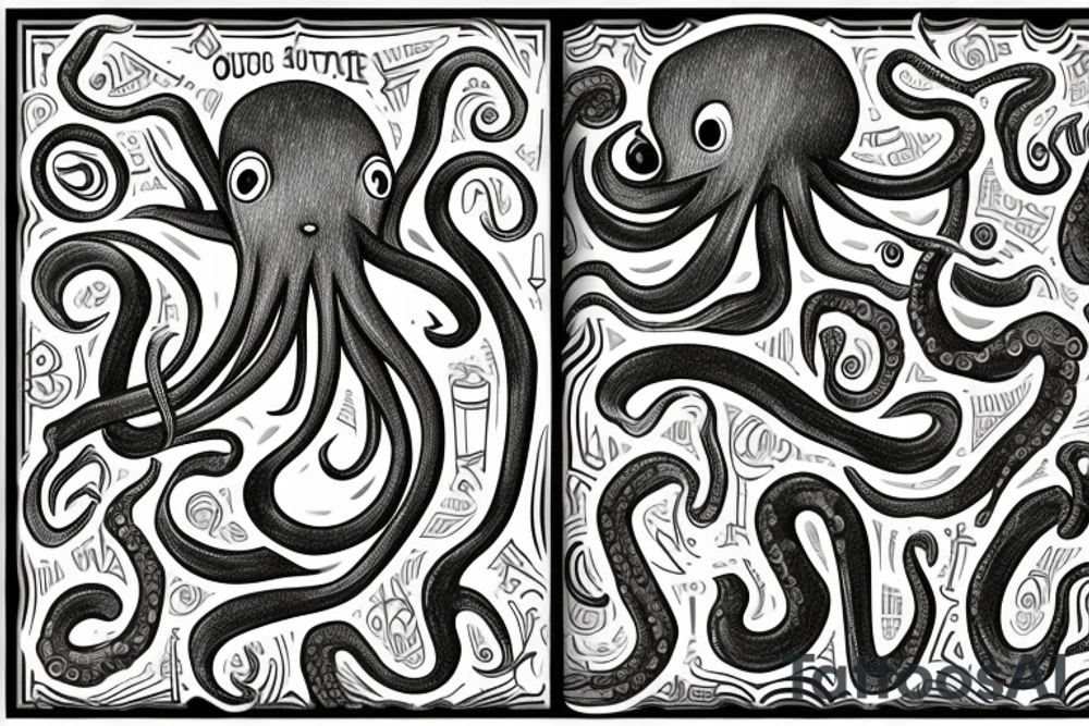 Octopus holding a guitar tattoo idea