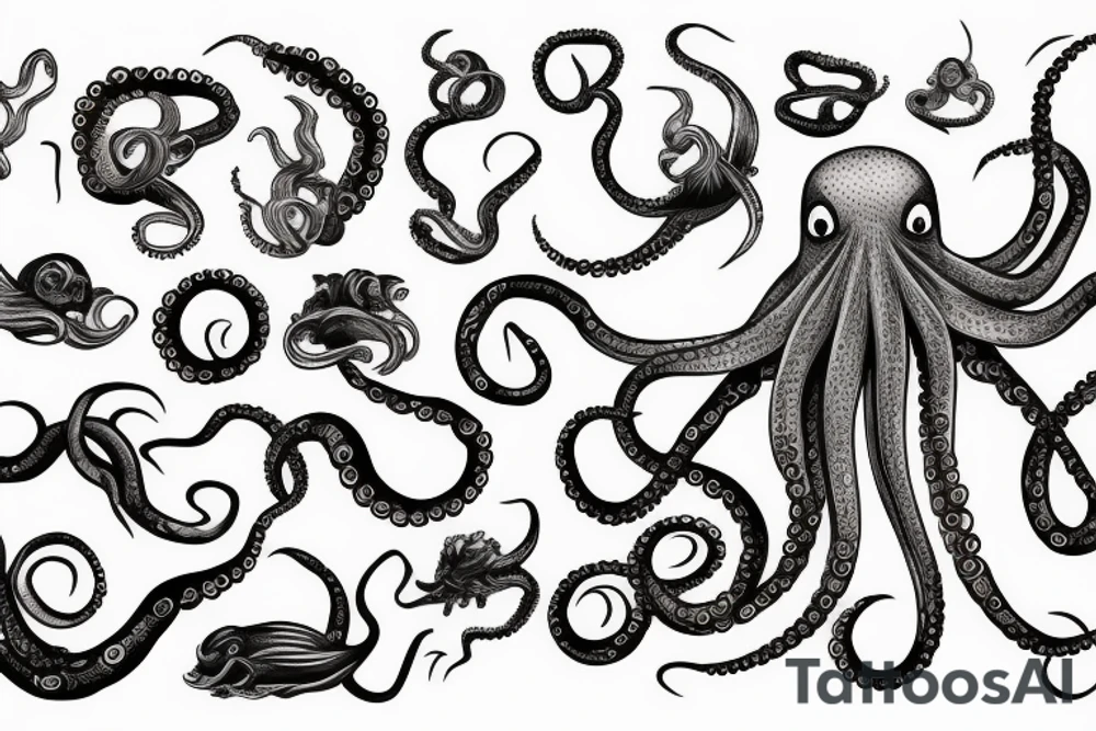 Octopus playing guitar tattoo idea