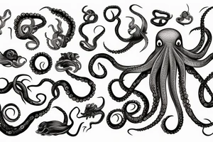 Octopus playing guitar tattoo idea