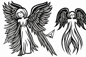Angel pierced by arrow tattoo idea