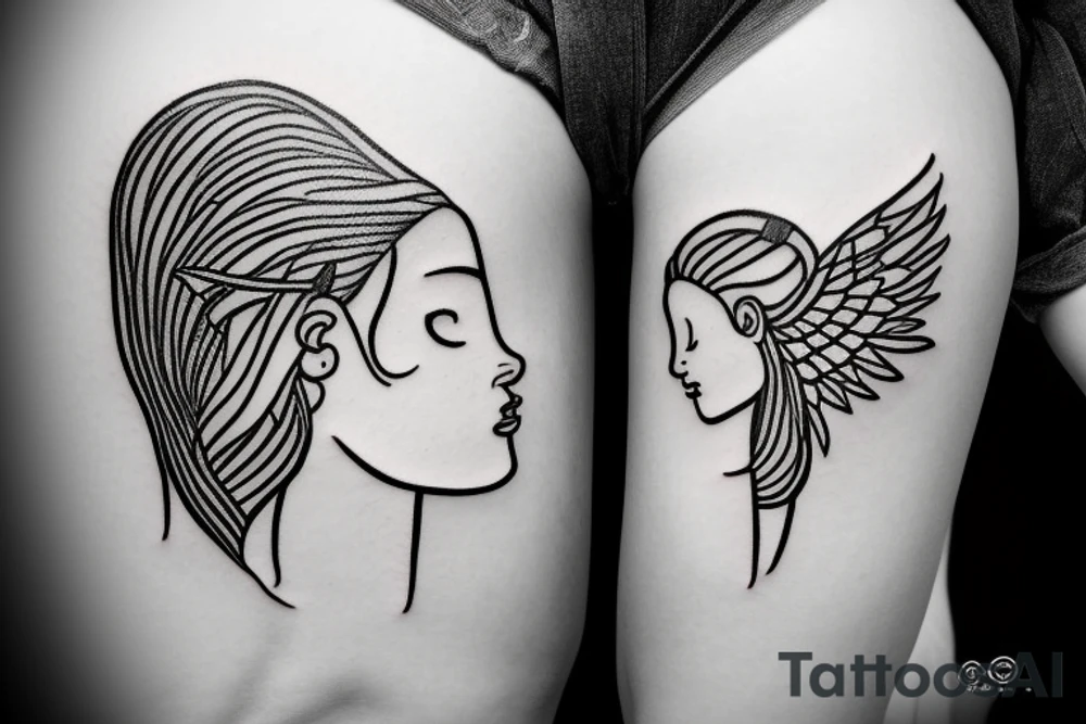 small Angel pierced by arrow tattoo idea