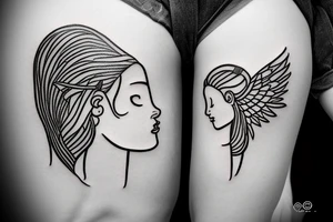 small Angel pierced by arrow tattoo idea