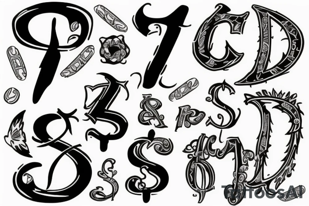 Dollar sign with 03 in the back tattoo idea