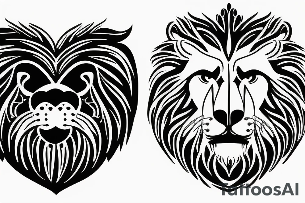 Lion head with a heart.Resembling Lionheart. tattoo idea