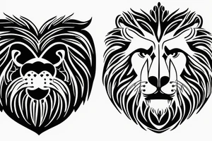 Lion head with a heart.Resembling Lionheart. tattoo idea