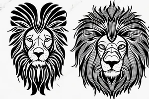 Lion head with a heart.Resembling Lionheart. tattoo idea