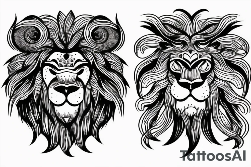 Lion head with a heart.Resembling Lionheart. tattoo idea