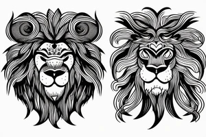 Lion head with a heart.Resembling Lionheart. tattoo idea