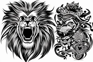 Lion head with a heart.Resembling Lionheart. tattoo idea