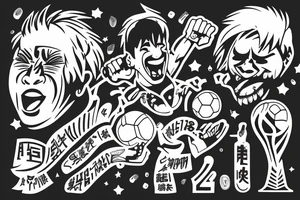Messi lifting and kissing the world cup, animated, tears rolling down his face tattoo idea