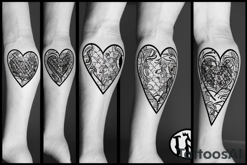 half heart with other half barcelona crest tattoo idea