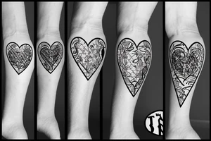 half heart with other half barcelona crest tattoo idea