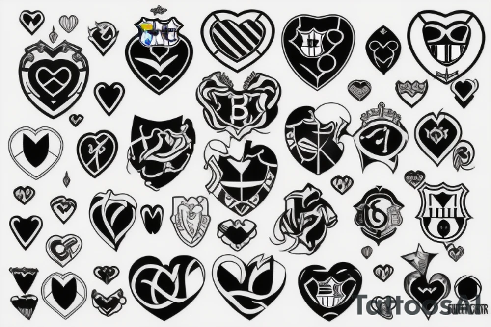 half heart with other half barcelona crest tattoo idea