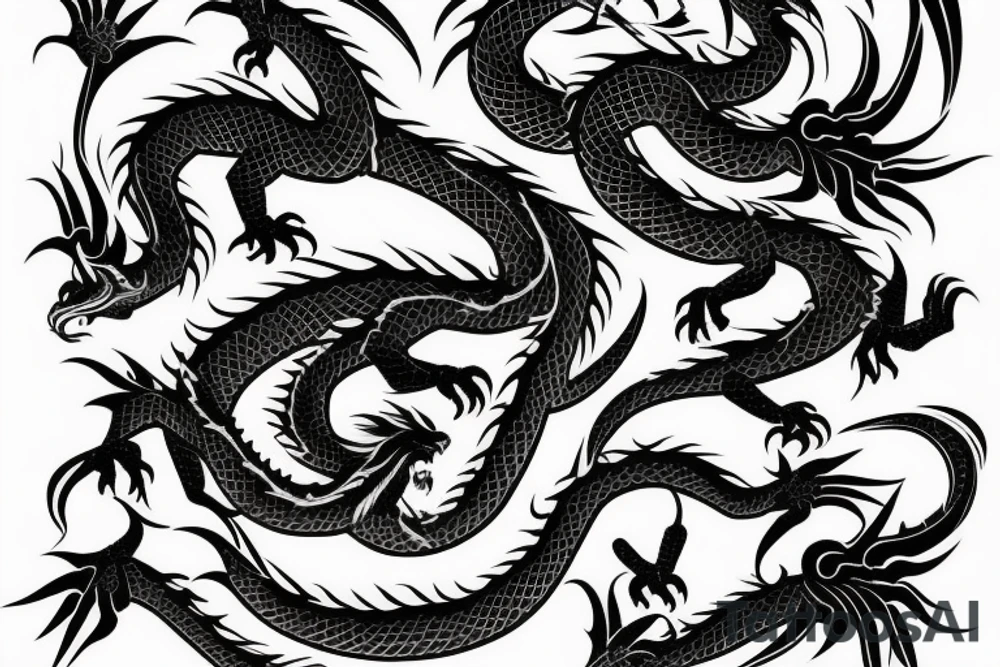 traditional dragon with full body tattoo idea