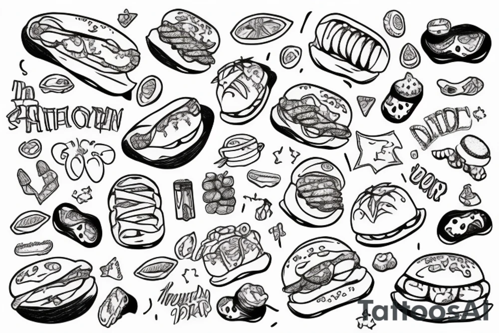 hotdog at a party tattoo idea