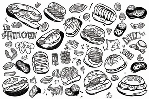 hotdog at a party tattoo idea