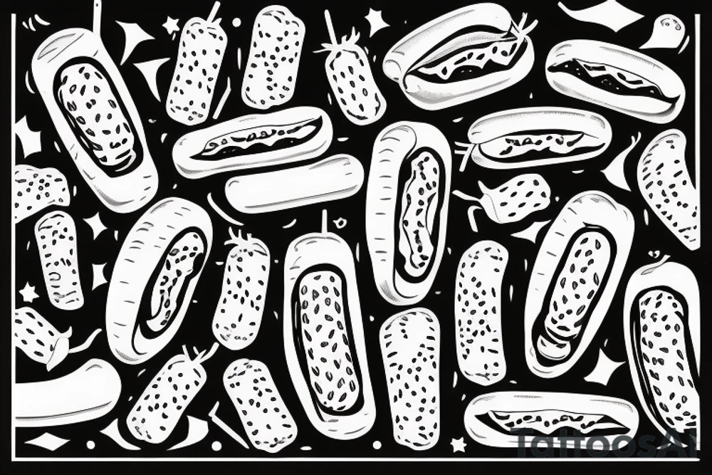hotdog at a party tattoo idea