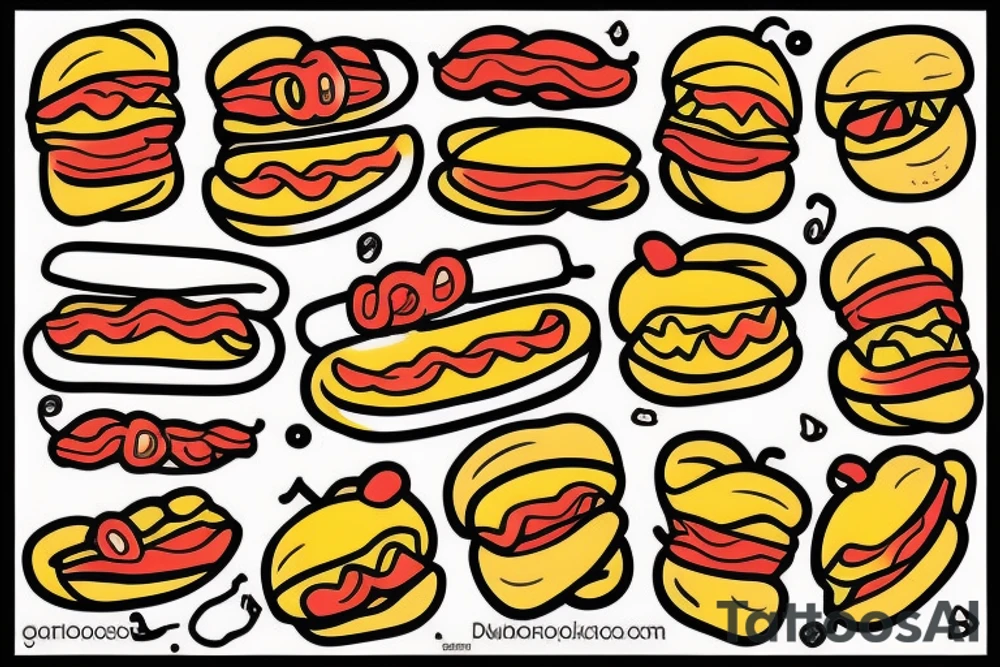 hotdog at party tattoo idea