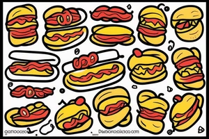 hotdog at party tattoo idea
