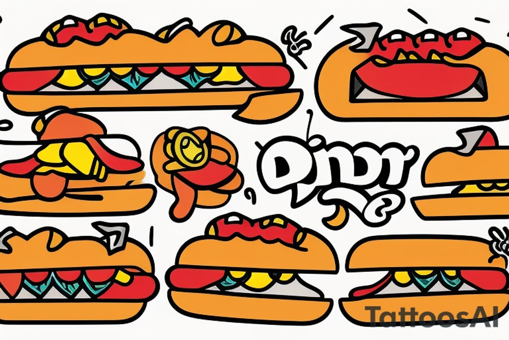 hotdog at party tattoo idea