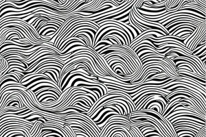 Create an intricate pattern of black and white waves that form a repeating geometric shape, inspired by traditional tattoo art tattoo idea