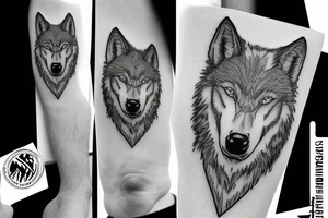 Black and white tattoo of wolf of wallstreet minimal tattoo idea